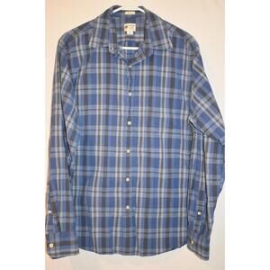 Men's J. Crew Tailored Fit Blue Checkered Button‎ Up Size Medium